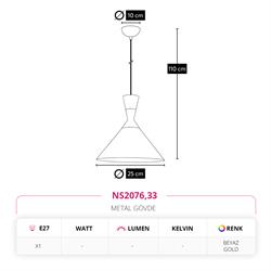 Nevo Tekli Sarkıt Beyaz Gold NS2076