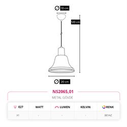 Nevo Tekli Sarkıt Beyaz NS2065