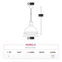 Nevo Tekli Sarkıt Krem Gold NS2062