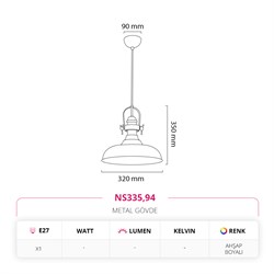 Nevo Tekli Sarkıt Siyah Ahşap NS335