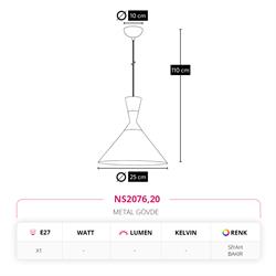 Nevo Tekli Sarkıt Siyah Bakır NS2076