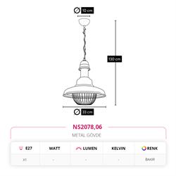 Nevo Tekli Sarkıt Siyah Bakır NS2078