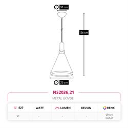 Nevo Tekli Sarkıt Siyah Gold NS2036