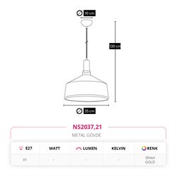 Nevo Tekli Sarkıt Siyah Gold NS2037