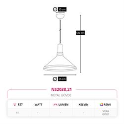 Nevo Tekli Sarkıt Siyah Gold NS2038