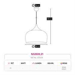 Nevo Tekli Sarkıt Siyah Gold NS2039