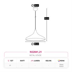 Nevo Tekli Sarkıt Siyah Gold NS2041