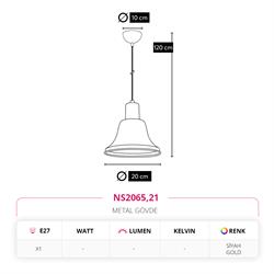 Nevo Tekli Sarkıt Siyah Gold NS2065