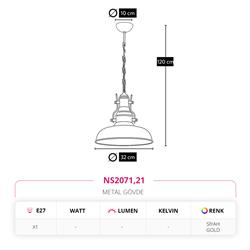 Nevo Tekli Sarkıt Siyah Gold NS2071