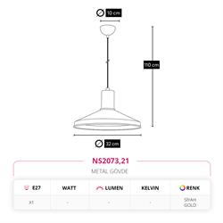 Nevo Tekli Sarkıt Siyah Gold NS2073