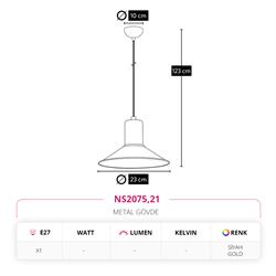 Nevo Tekli Sarkıt Siyah Gold NS2075