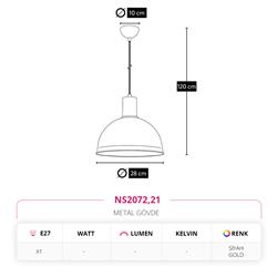 Nevo Tekli Sarkıt Siyah Gold NS2072