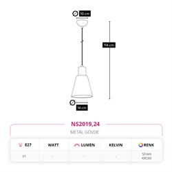 Nevo Tekli Sarkıt Siyah Krom NS2019