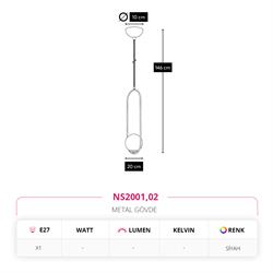 Nevo Tekli Sarkıt Siyah NS2001