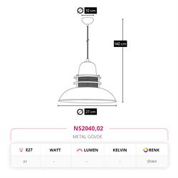 Nevo Tekli Sarkıt Siyah NS2040