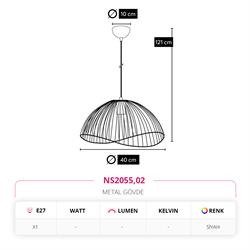 Nevo Tekli Sarkıt Siyah NS2055