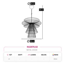 Nevo Tekli Sarkıt Siyah NS2070