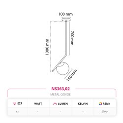 Nevo Tekli Sarkıt Siyah NS363