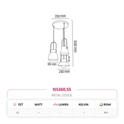 Nevo Üçlü Dekoratif Sarkıt NS360