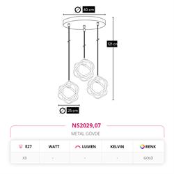 Nevo Üçlü Sarkıt Gold NS2029