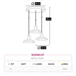 Nevo Üçlü Sarkıt Gold NS2044