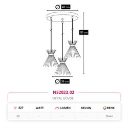 Nevo Üçlü Sarkıt Siyah NS2023