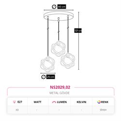 Nevo Üçlü Sarkıt Siyah NS2029