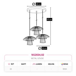 Nevo Üçlü Sarkıt Siyah NS2034