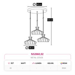 Nevo Üçlü Sarkıt Siyah NS2060