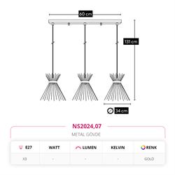 Nevo Üçlü Sıralı Sarkıt Gold NS2024