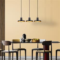 Nevo Üçlü Sıralı Sarkıt Siyah Gold NS2043