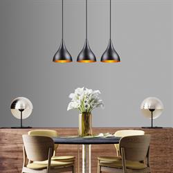 Nevo Üçlü Sıralı Sarkıt Siyah Gold NS2050