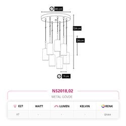 Nevo Yedili Sıralı Sarkıt Siyah NS2018
