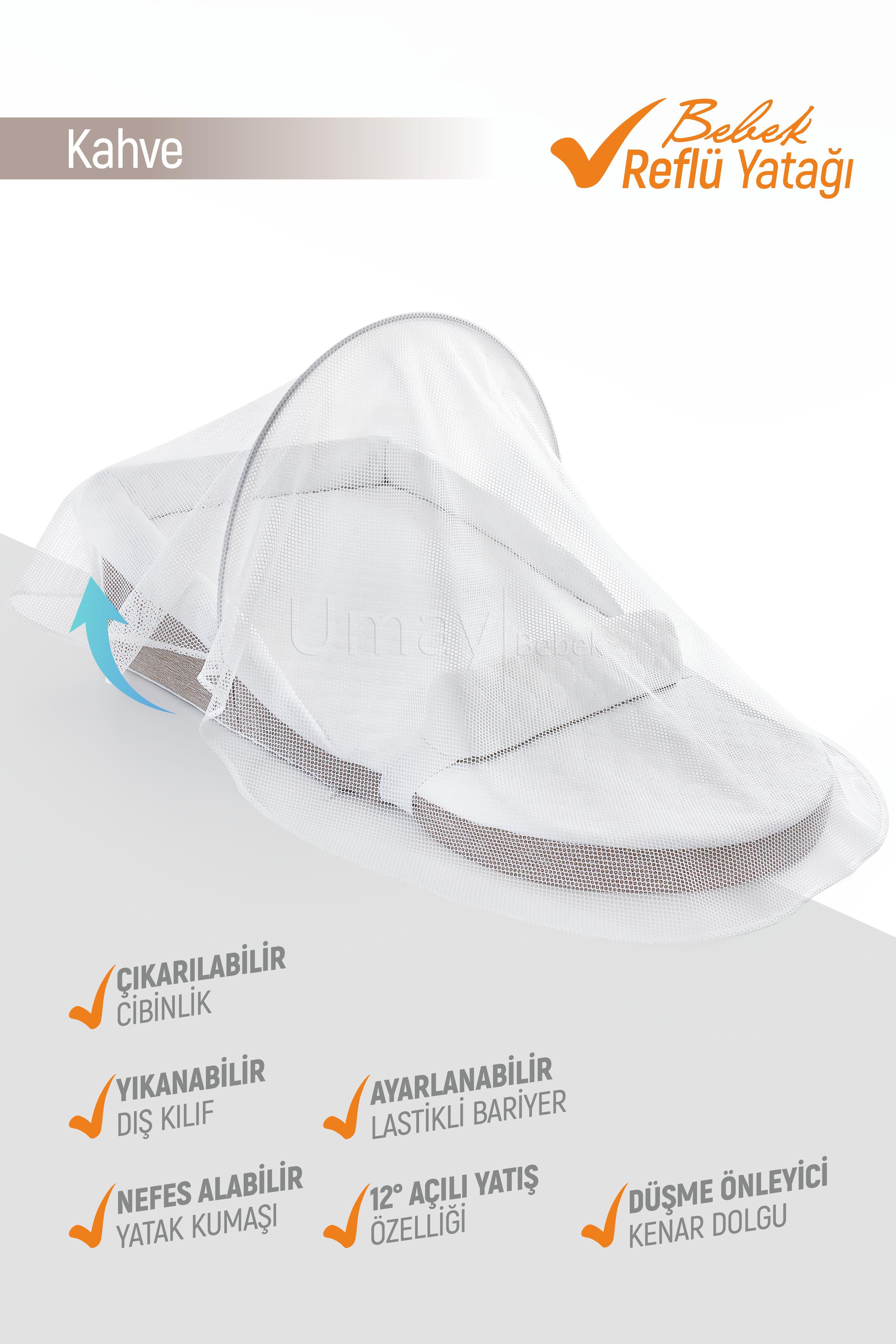 Umay BebekBebek Reflü Yatağı, Bebek Yatak - Dokuma Kahve
