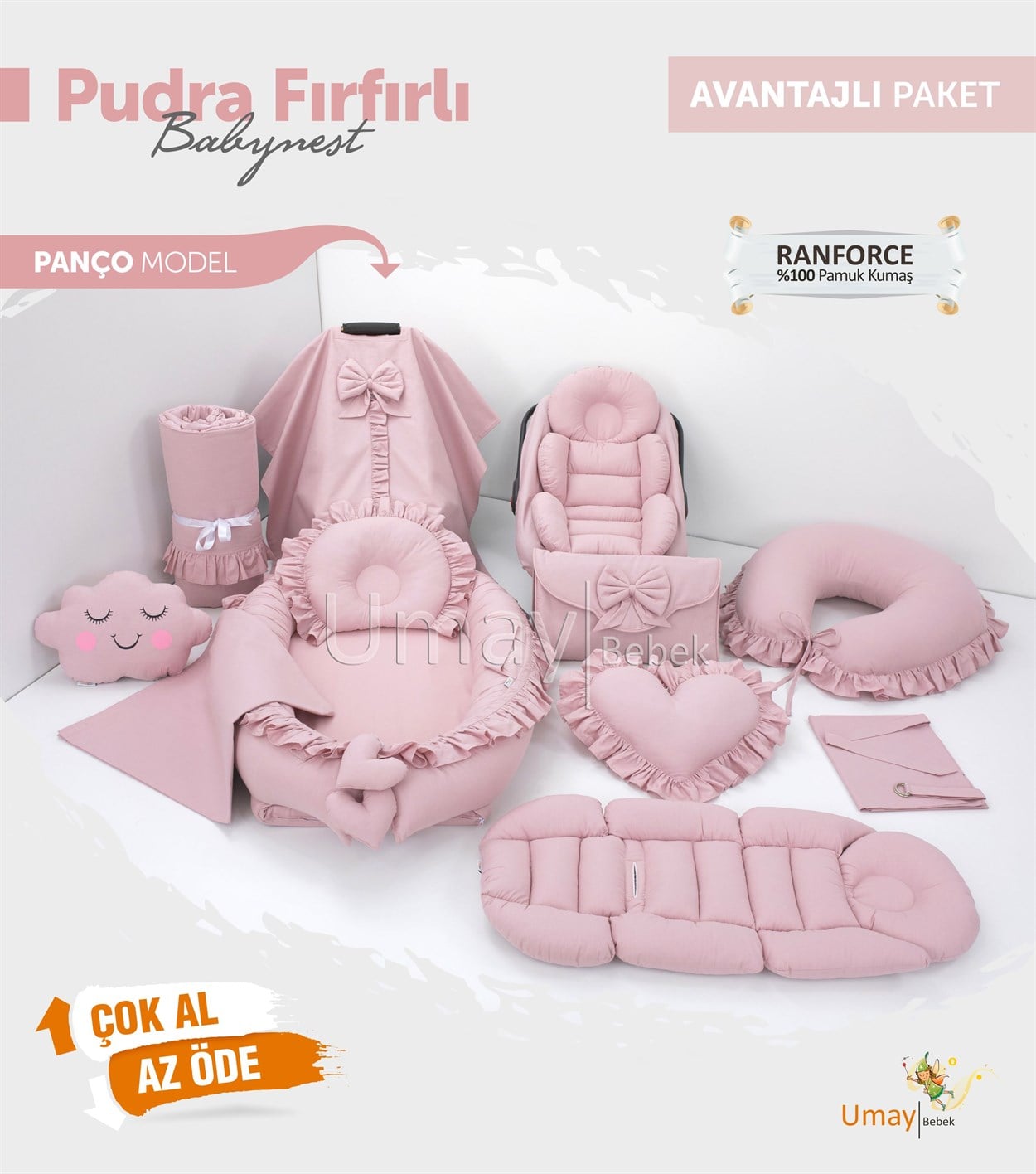 Umay BebekPudra Fırfırlı Komple Set