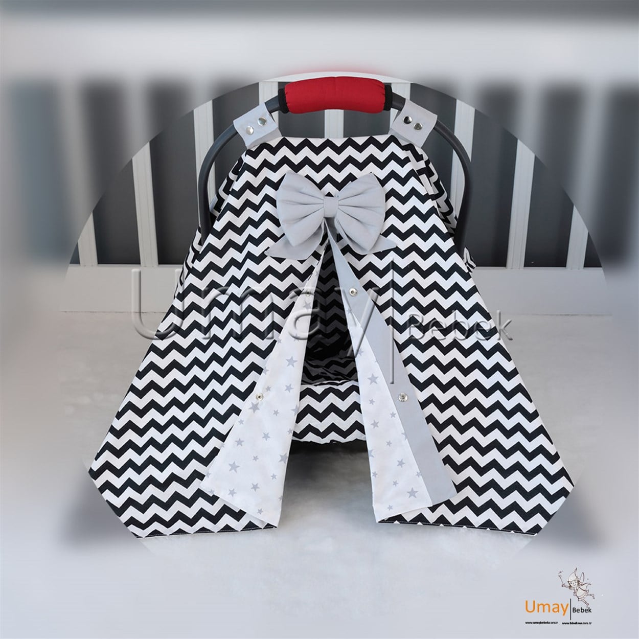 Umay BebekSiyah Zigzag 2'li Puset Takımı (Tutmalı)