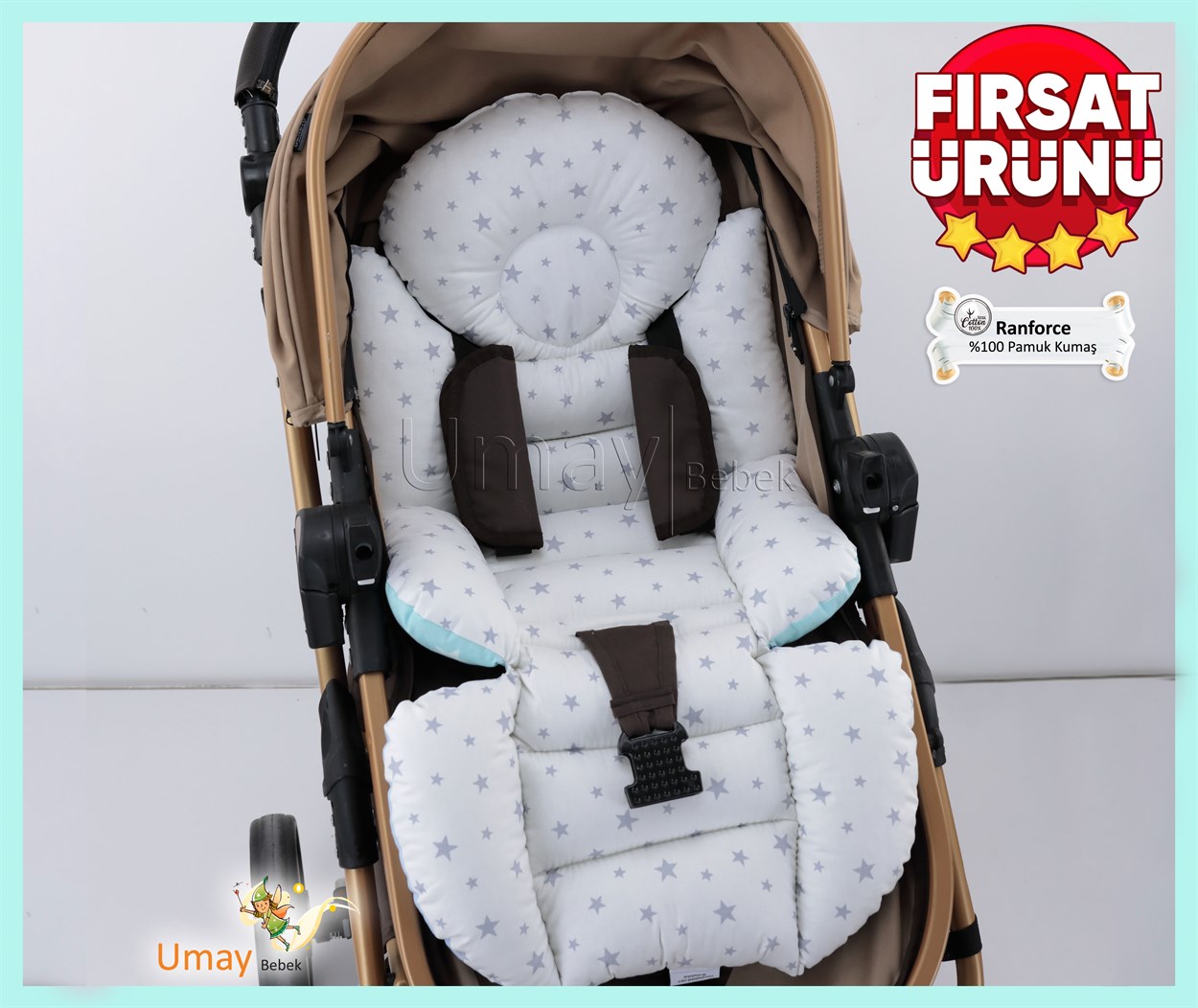 Umay BebekAraba Minderi (Yeşil Gri)