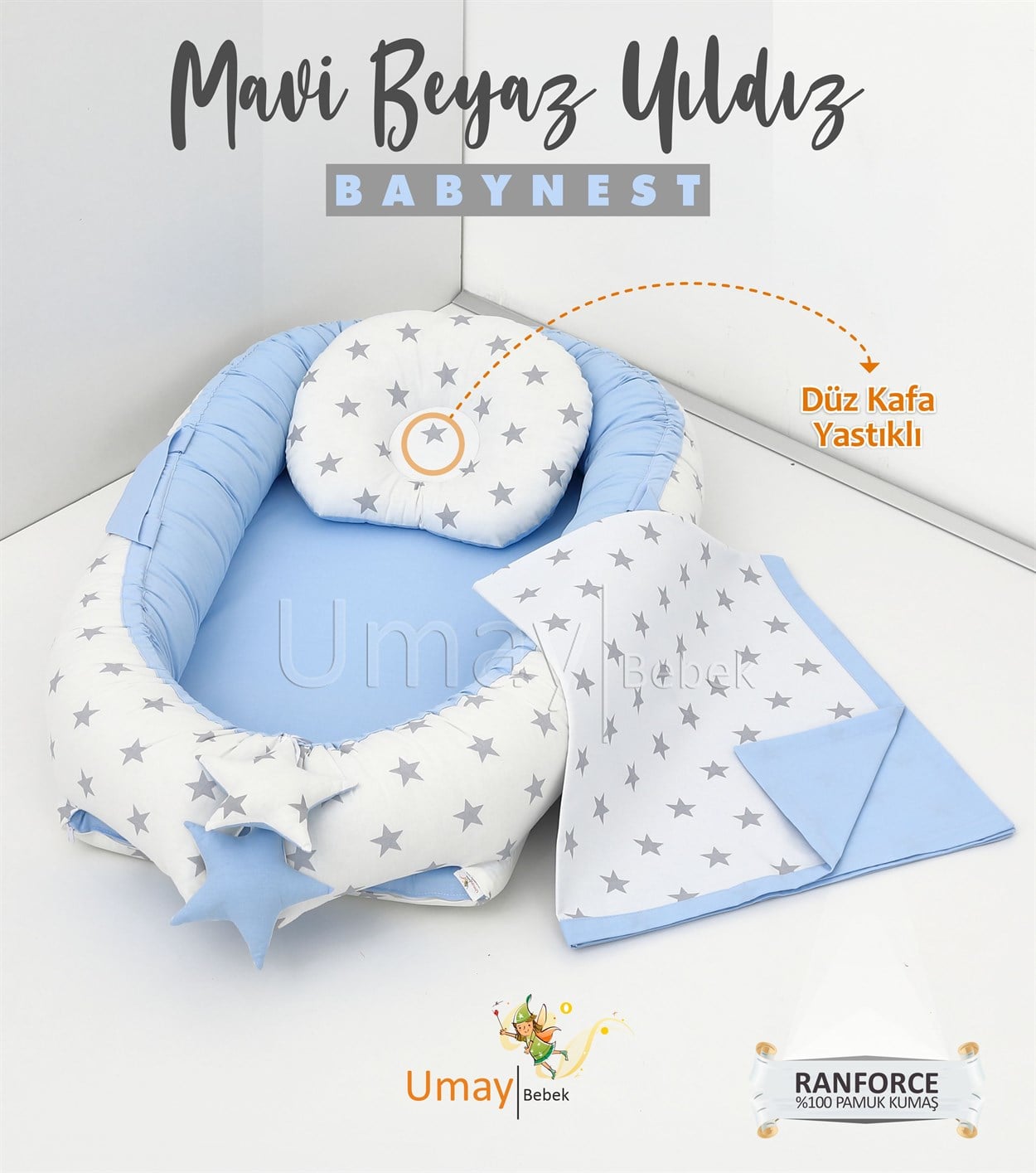Umay BebekBabynest, bebek pikesi - Mavi Beyaz Yıldız