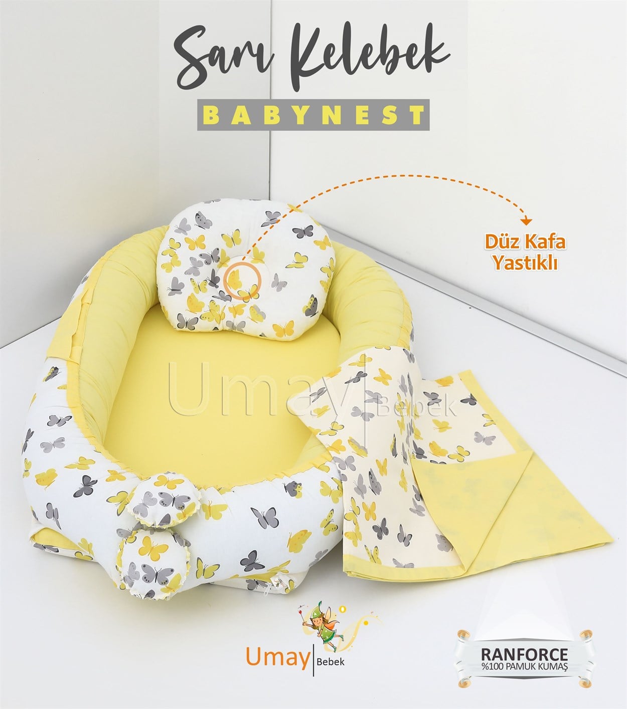 Umay BebekBabynest, bebek pikesi - Sarı Kelebek