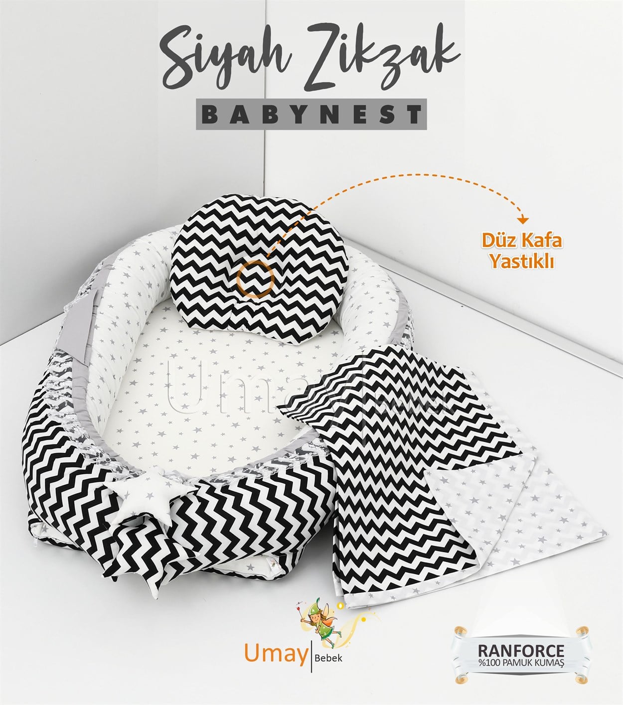 Umay BebekBabynest, bebek pikesi - Siyah Zikzak