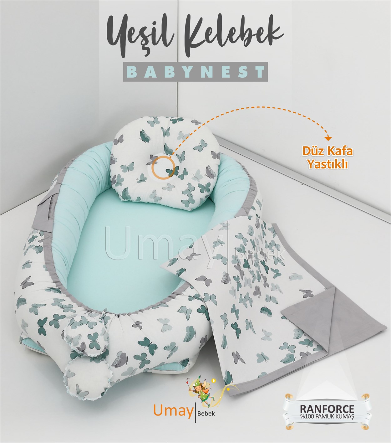 Umay BebekBabynest, bebek pikesi - Yeşil Kelebek
