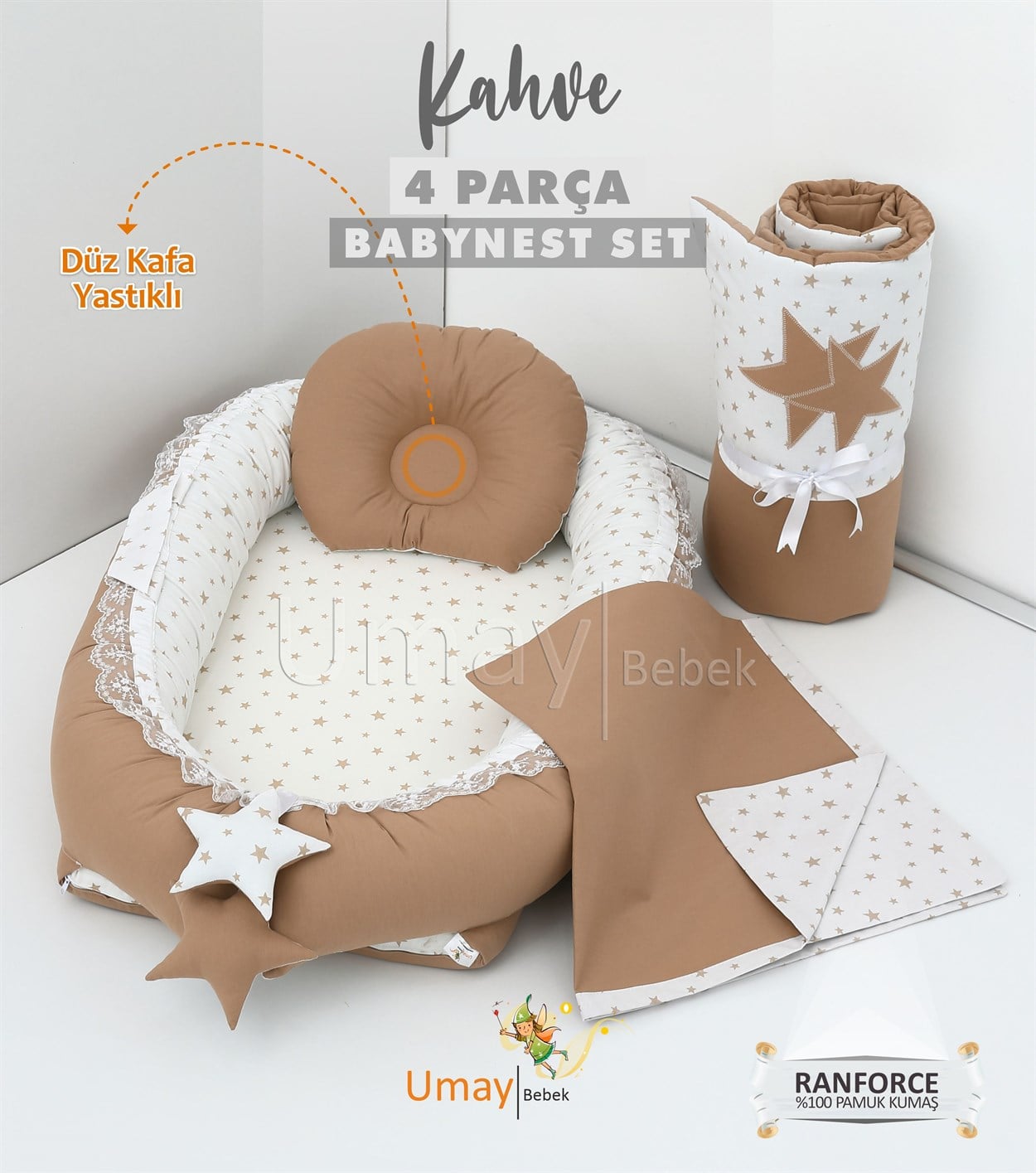 Umay BebekBabynest, Bebek pikesi, yorganı - Kahve