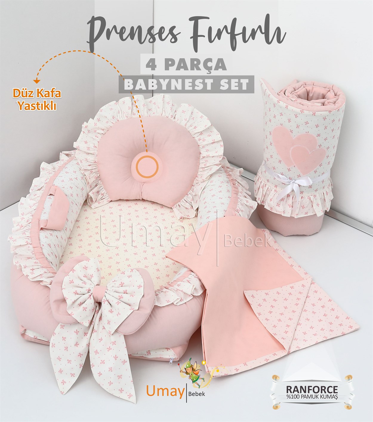 Umay BebekBabynest, Bebek pikesi, yorganı - Prenses Fırfırlı