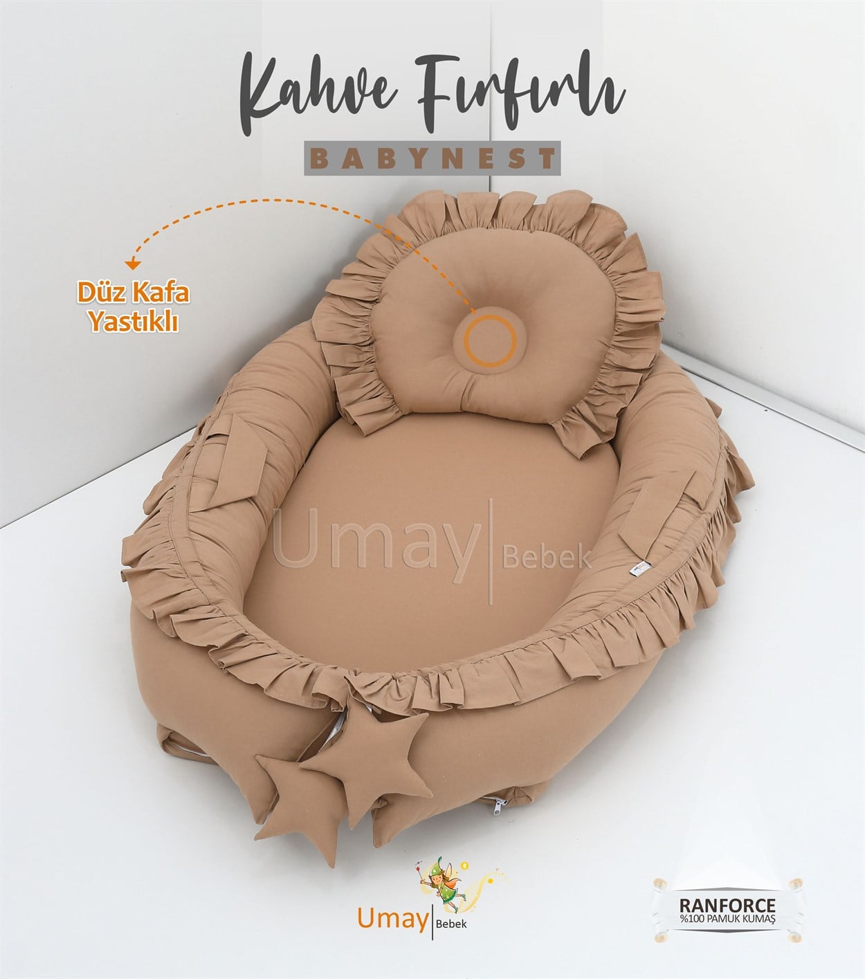 Umay BebekBabynest - Kahve Fırfırlı