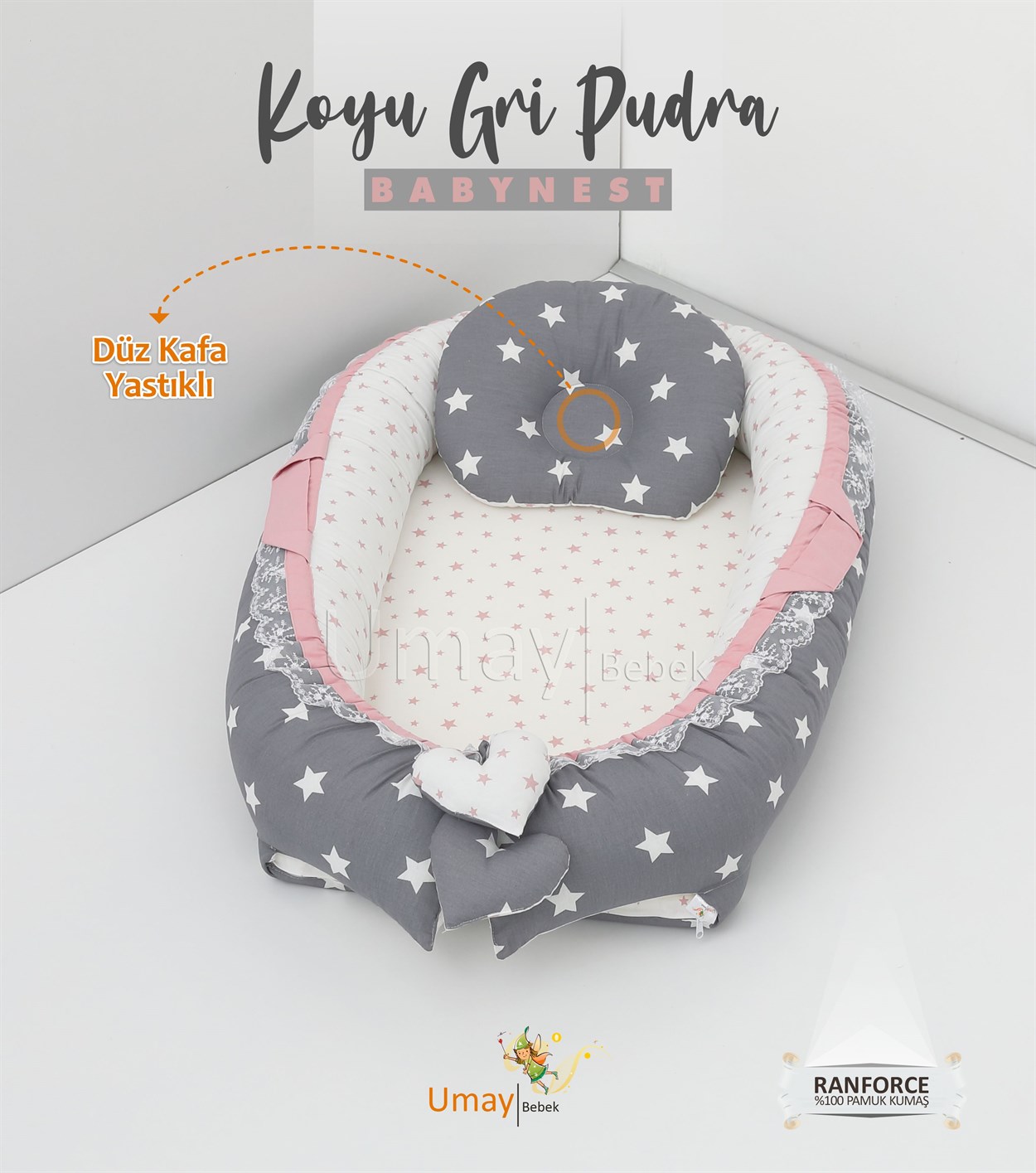 Umay BebekBabynest - Koyu Gri Pudra