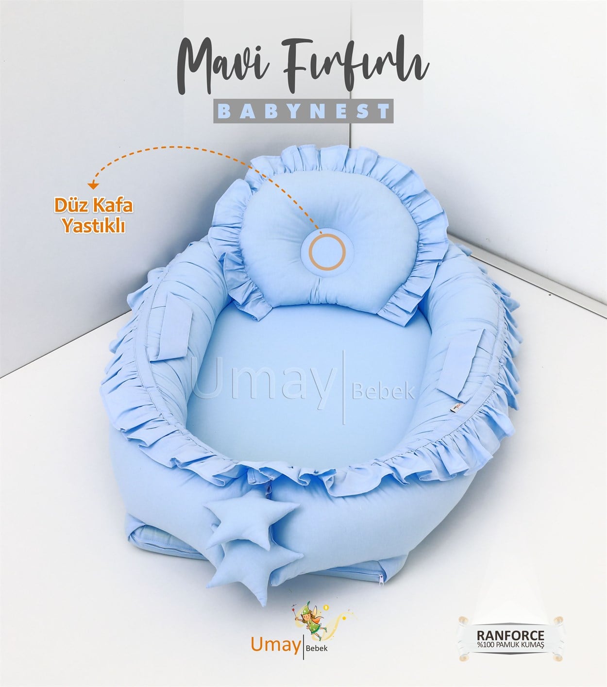 Umay BebekBabynest - Mavi Fırfırlı