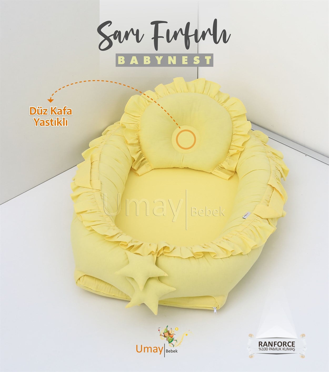 Umay BebekBabynest - Sarı Fırfırlı