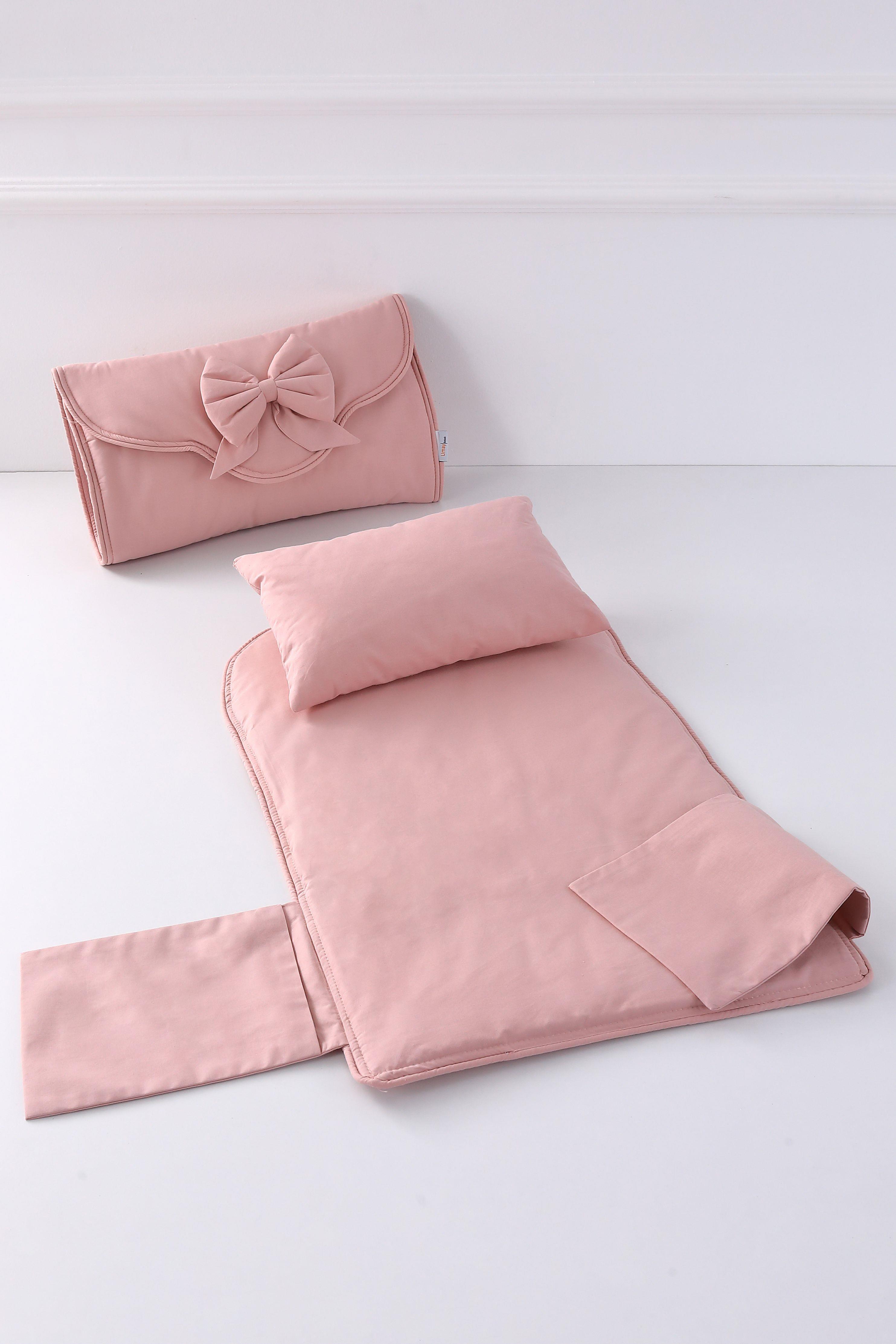 Umay BebekBebek Alt Açma Minderi - Çantalı - Pudra