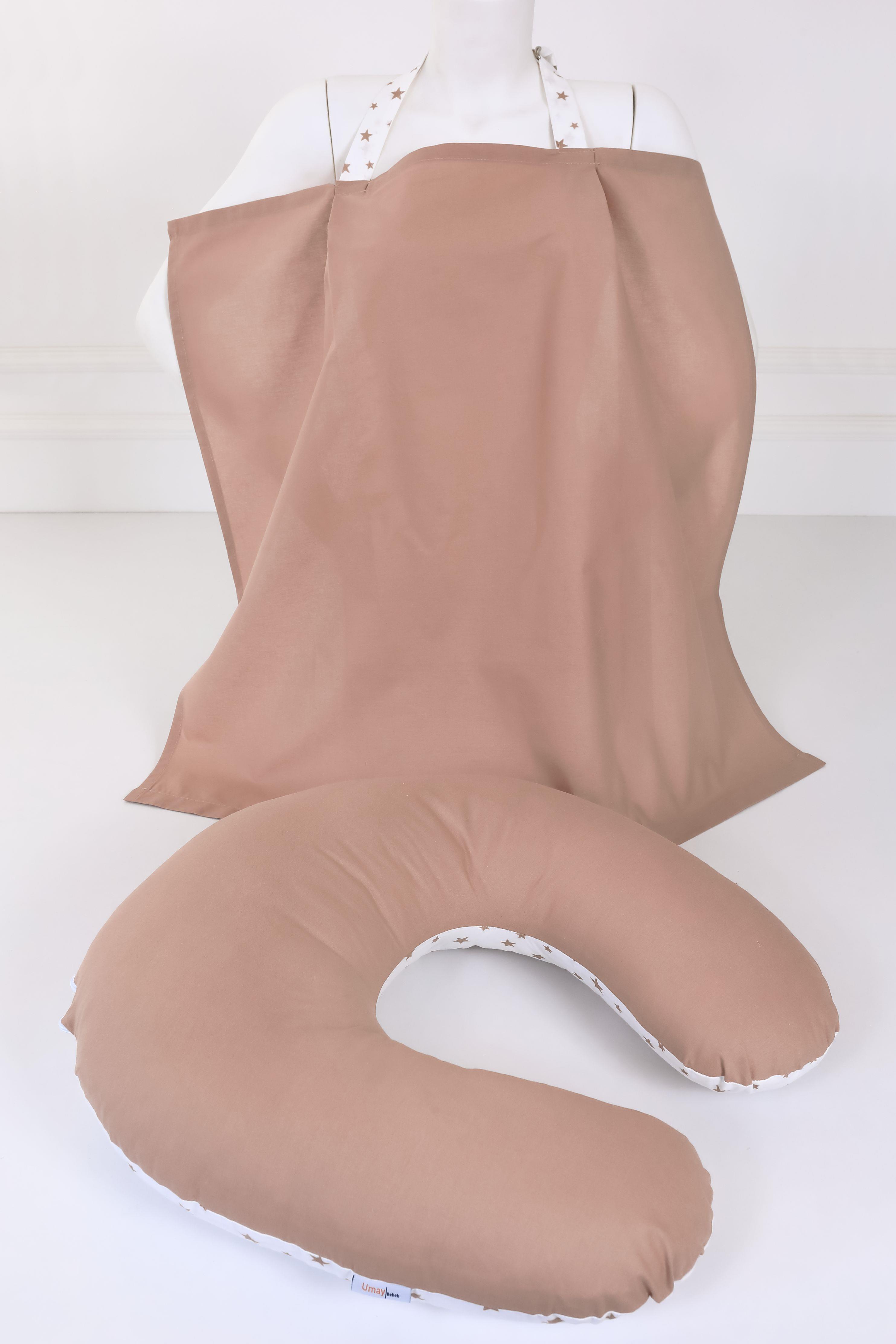 Umay BebekEmzirme Yastığı Emzirme Önlüğü Set (Kahve)