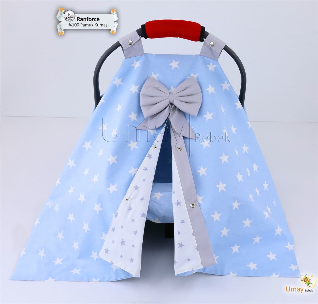Umay BebekPuset Örtüsü (OUTLET) Mavi Yıldızlı (Çarşafsız)